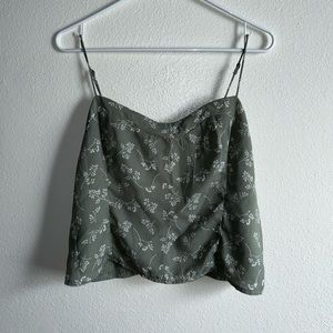 Abercrombie & Fitch Sage Green Crop Spaghetti Strap Top